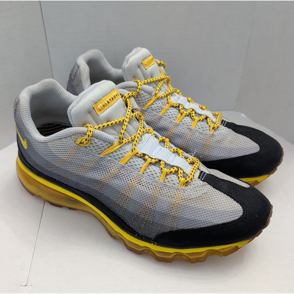 Livestrong x Nike Air Max 95 Dynamic Flywire Yellow/Gray Shoes Men's 8.5